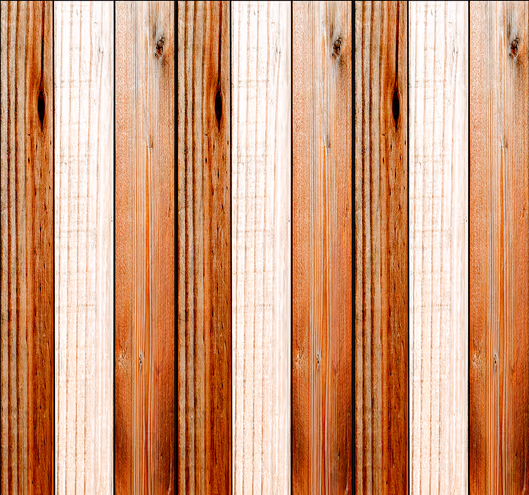 Hout behang wit bruin houtplanken - TenStickers