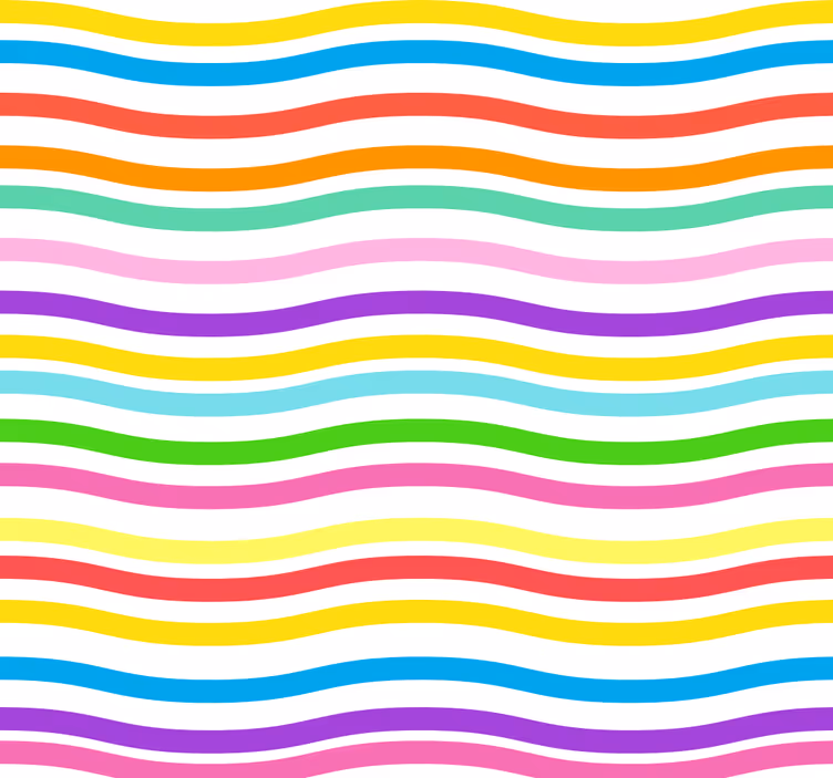 Regenboog gestreept patroon behang  - TenStickers