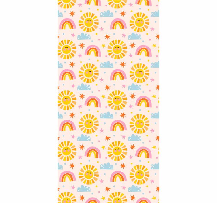 Zonneschijn regenbogen babykamer behang - TenStickers