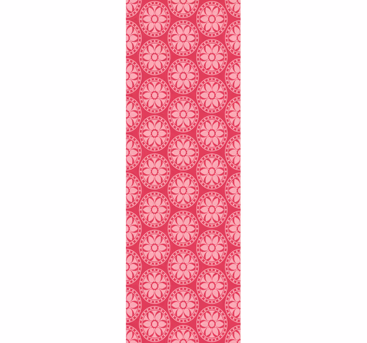 Geometrisch bloemmotief behang roze - TenStickers