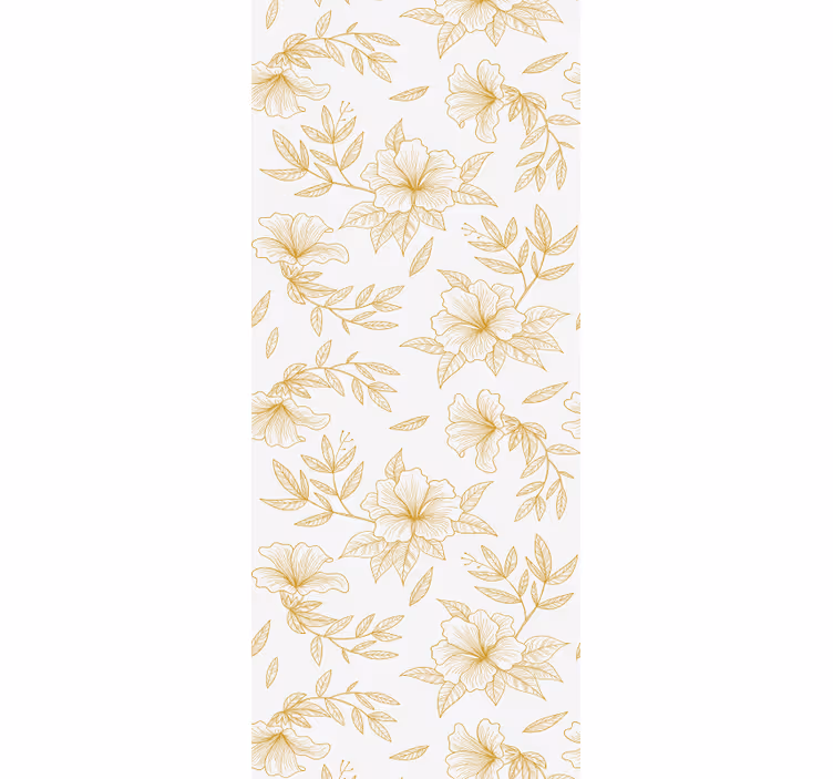 Gouden bloemige elegantie behang bloemsierkunst - TenStickers