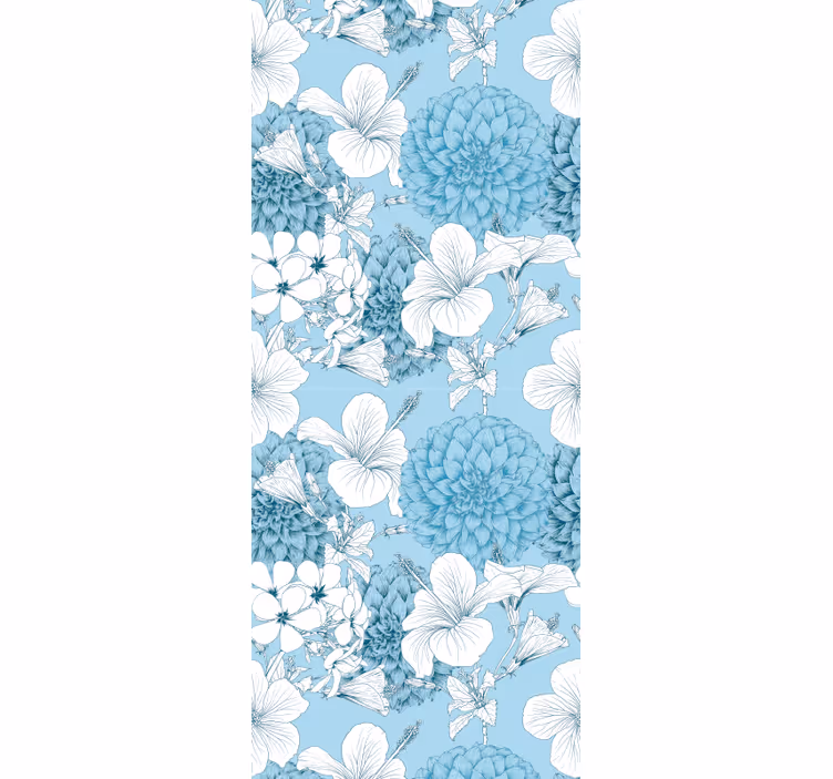 Bloemenschetsmotief behang bloemen - TenStickers