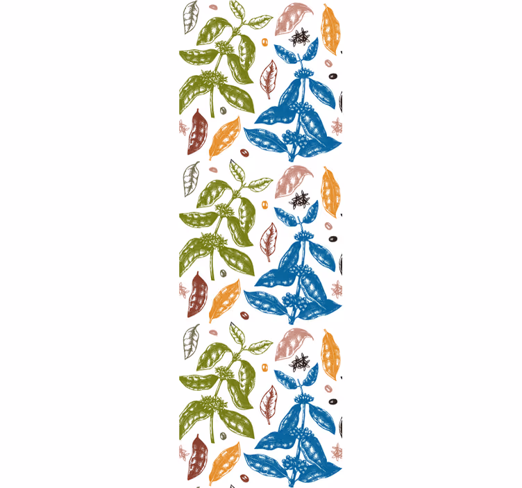 Botanische afdruk behang bladeren - TenStickers