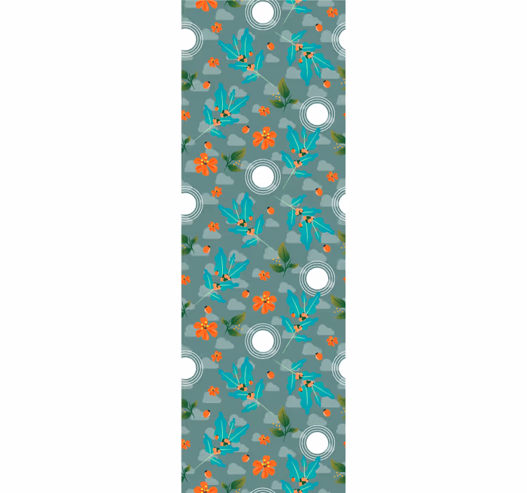 Bloemen geometrisch behang eetkamer - TenStickers