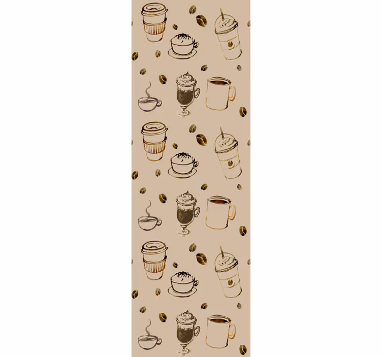Koffie-illustraties keuken behang - TenStickers