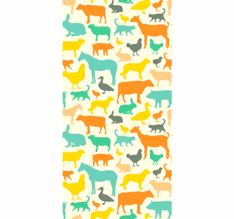 Dierlijke silhouetten dieren behang - TenStickers