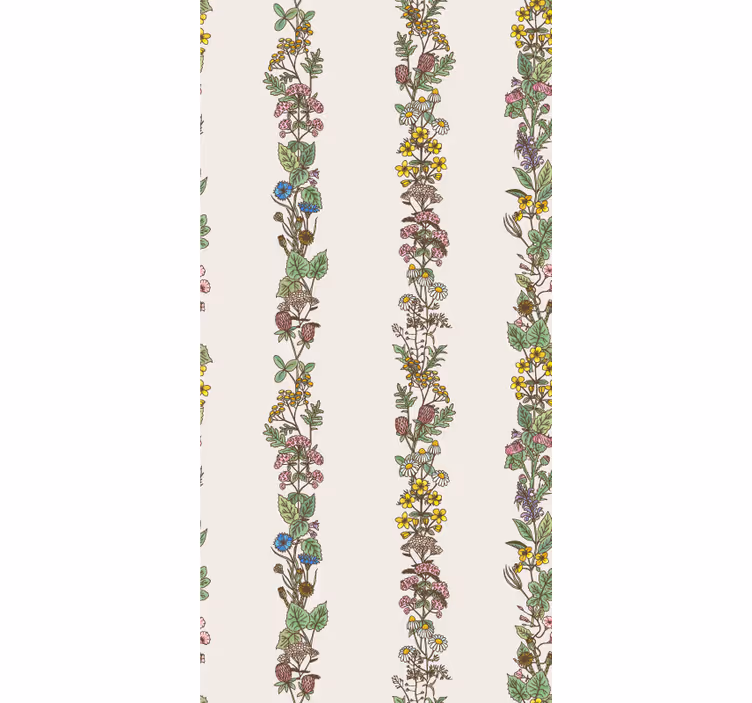 Botanische verticale strepen badkamer behang - TenStickers