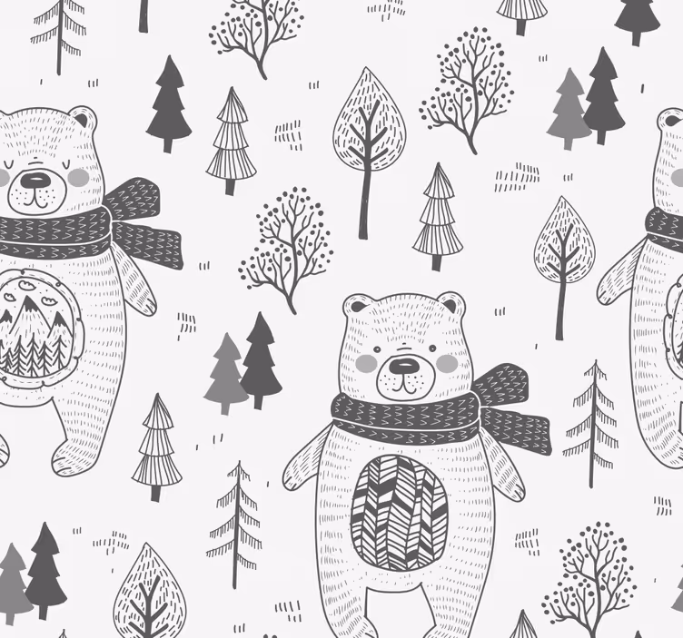 Bosbeermotief dieren behang - TenStickers