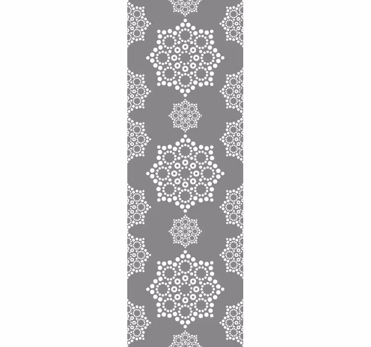 Geometrische sneeuwvlokken behang grijs - TenStickers