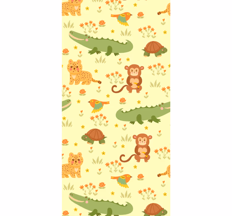 Jungle fauna motief dieren behang - TenStickers
