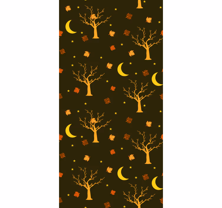 Herfstnachtmotief natuur behang - TenStickers