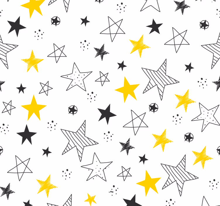 Sterretjes behang tekening - TenStickers