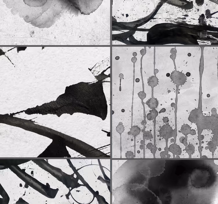 Abstracte inktvlekken abstract behang - TenStickers