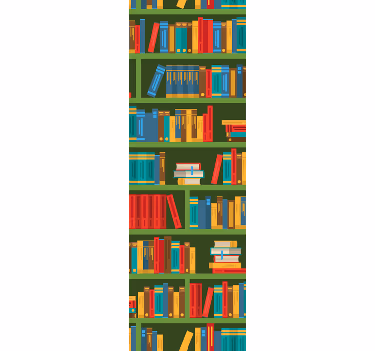 Behang hip Vintage groene bibliotheek - TenStickers