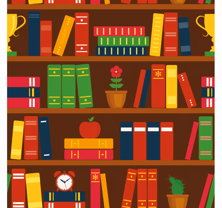 Bibliotheek motief kantoor behang - TenStickers