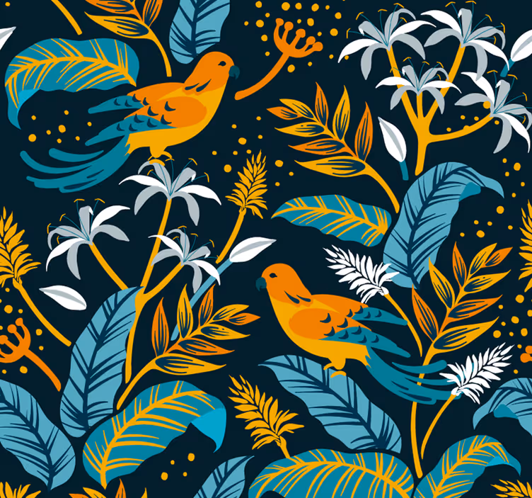 Dierenprint behang vogel met schaduw - TenStickers