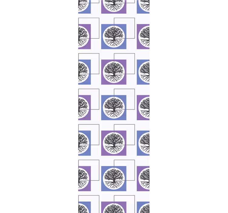 Geometrisch boomontwerp behang slaapkamer - TenStickers