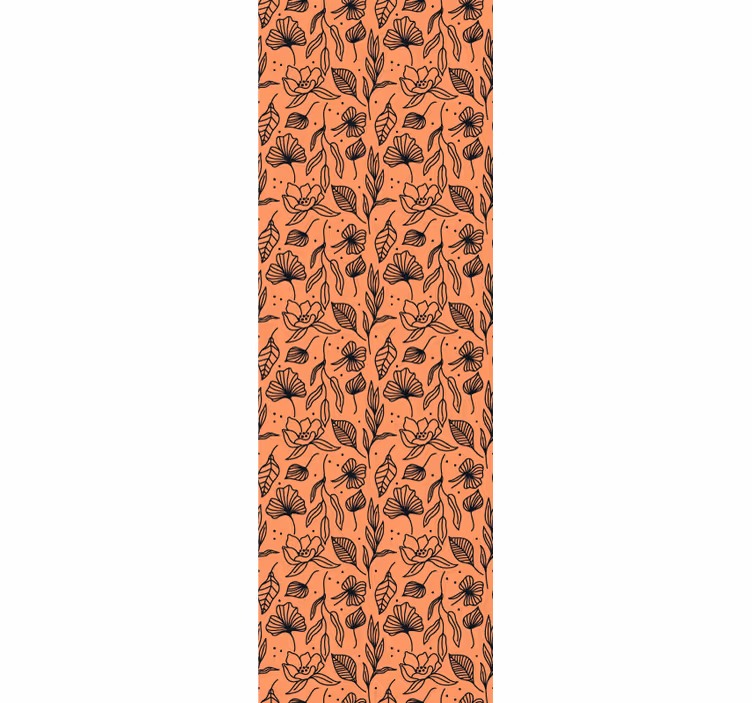 Interieur met bloemenpatroon behang bloemen - TenStickers