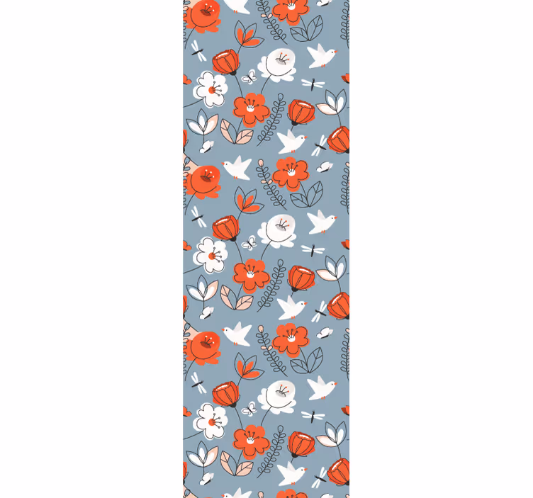Bloemenpatroon detail behang bloemen - TenStickers