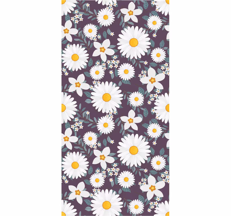 Madeliefjes bloemenpatroon behang bloemen - TenStickers