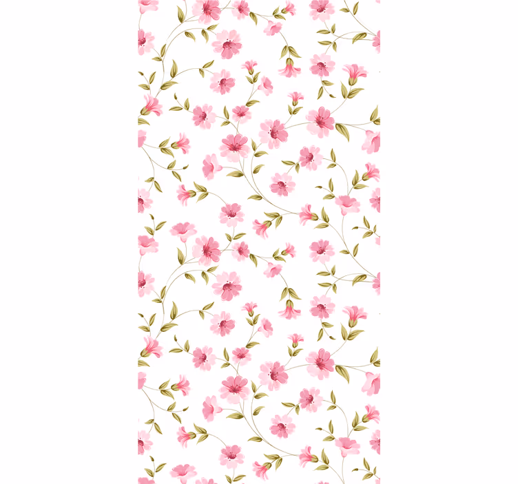 Bloemenwijnstokmotief behang bloemen - TenStickers