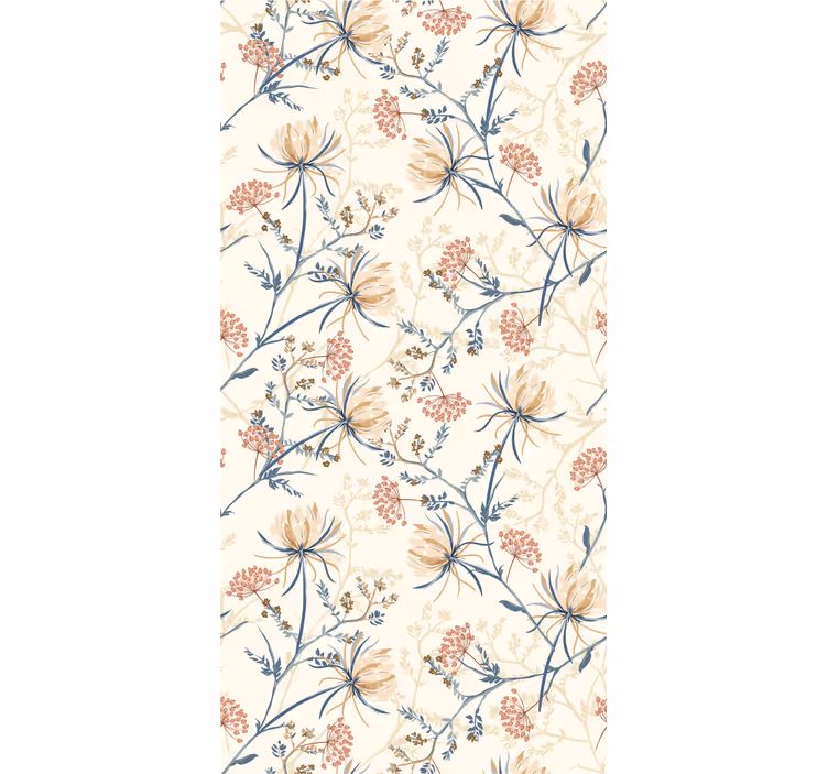 Botanische bries behang bloemen - TenStickers