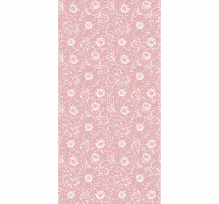 Bloemencontourmotief behang bloemen - TenStickers