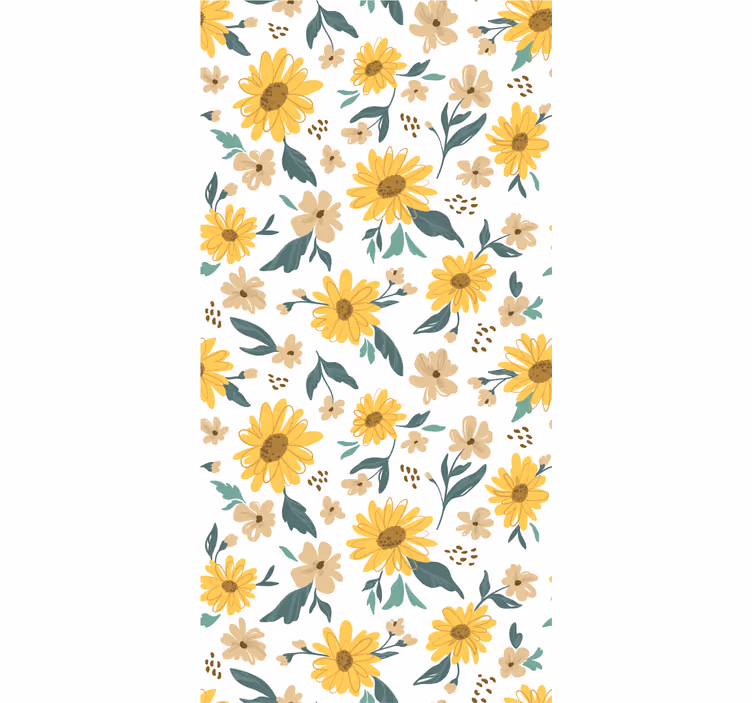 Bloemenarray behang bloemen - TenStickers