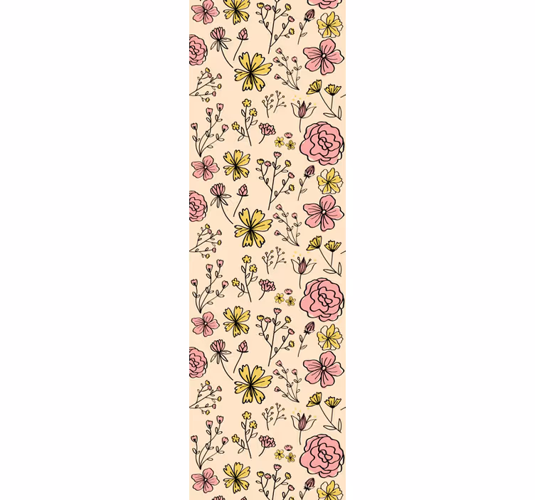 Behang bloemen botanische schets - TenStickers