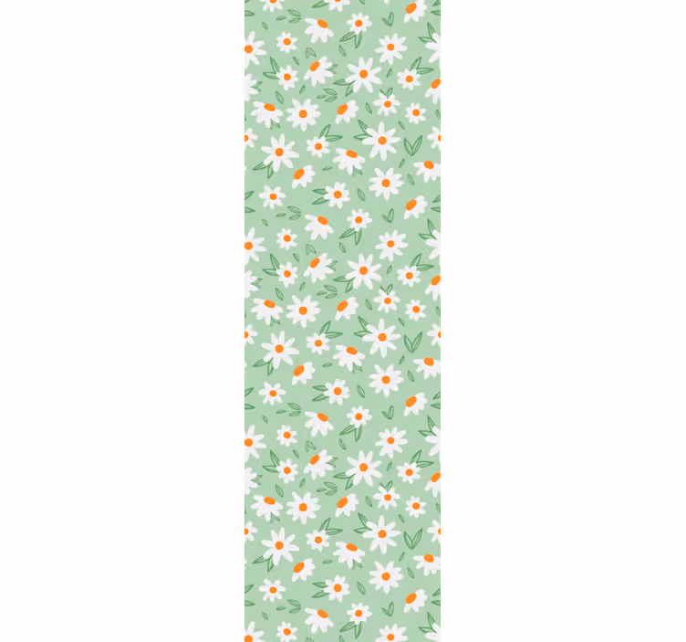 Bloemenpatroon met madeliefjes behang bloemen - TenStickers