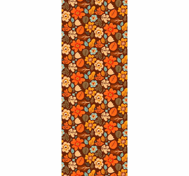 Herfstachtige bloemmotieven behang bloemen - TenStickers