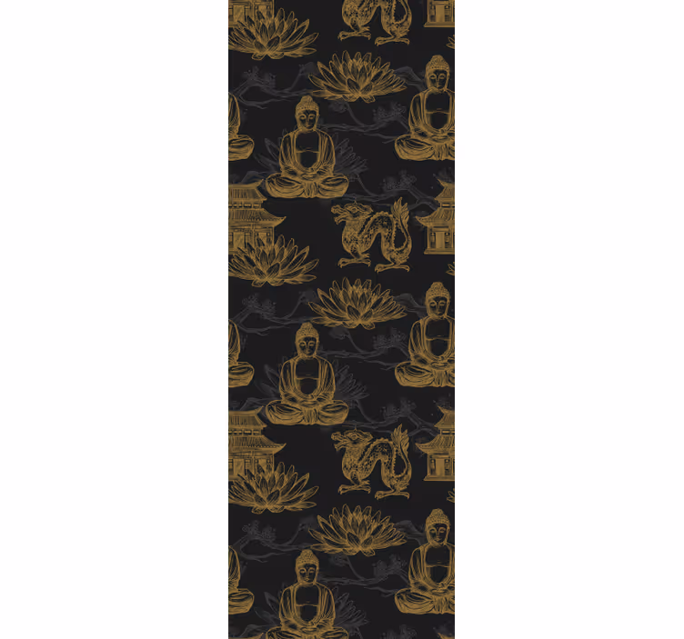 Boeddhistische iconografie behang hoofd slaapkamer - TenStickers
