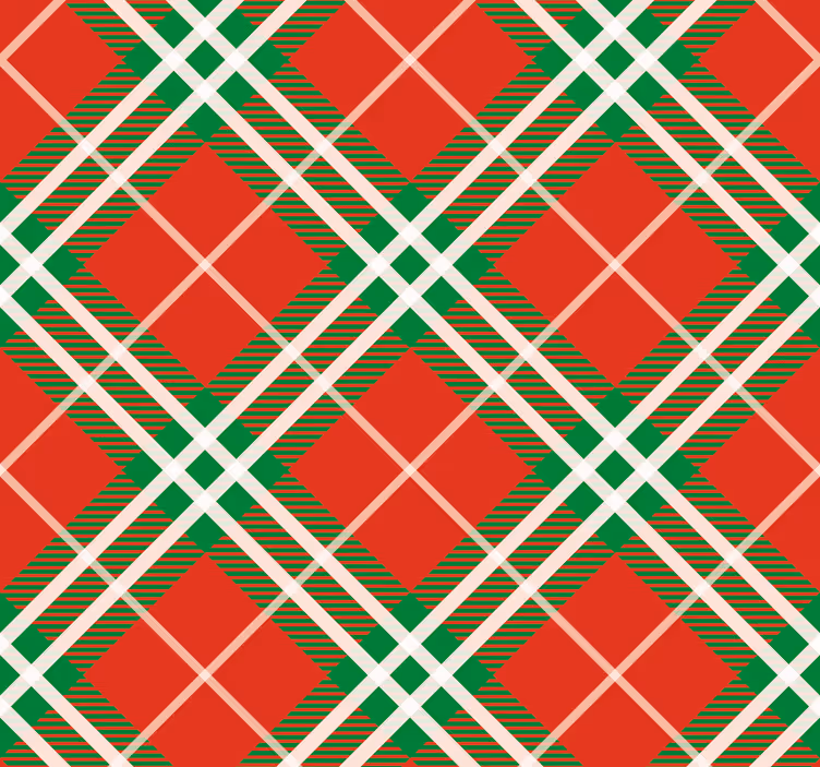 Klassiek behang Rode en groene schotse tartan - TenStickers