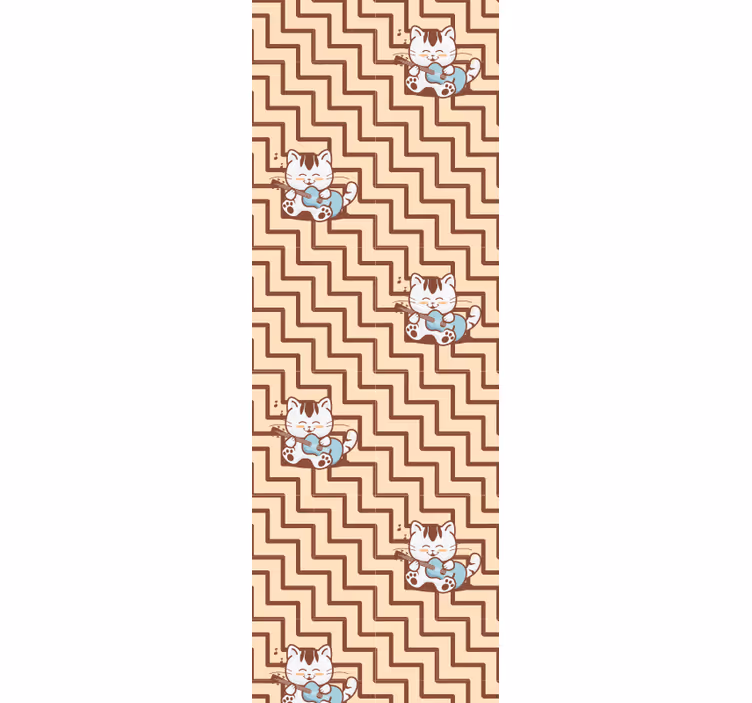Geometrisch katachtig motief katten behang - TenStickers