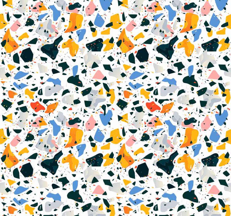 Kleurrijk terrazzo behang patronen - TenStickers