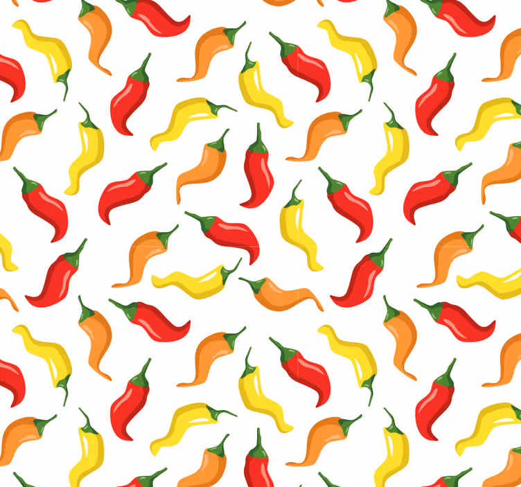 Chilipeper patroon behang  - TenStickers