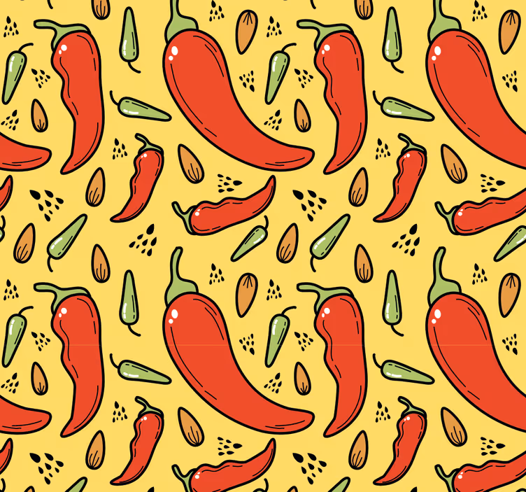 Pittig chili patroon behang - TenStickers