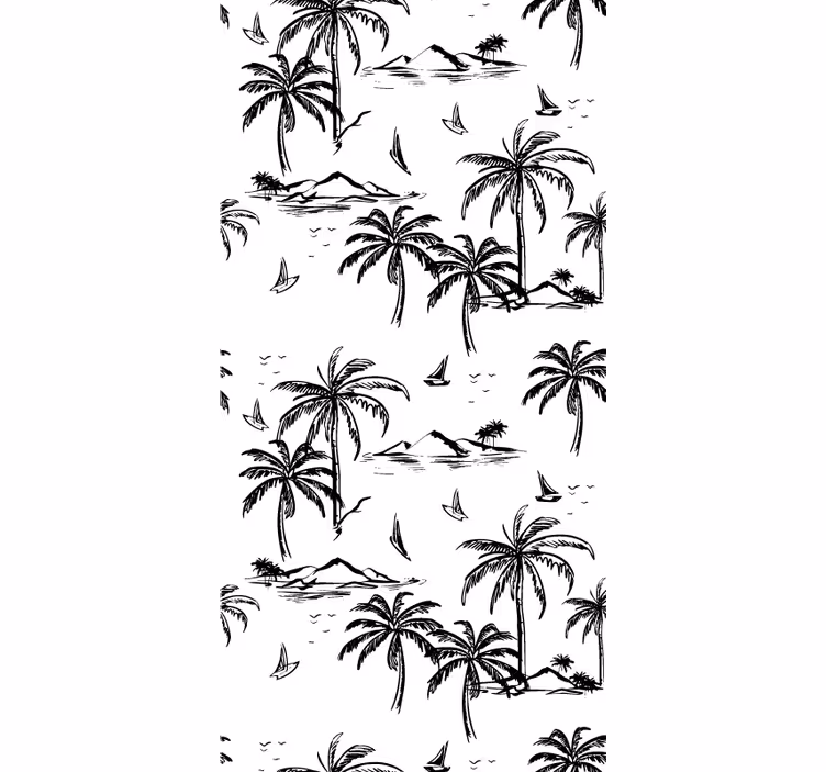 Tropisch eilandlandschap behang jungle - TenStickers
