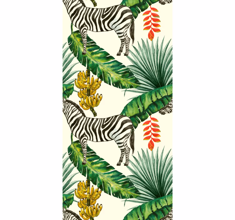 Tropische zebraprint dieren behang - TenStickers