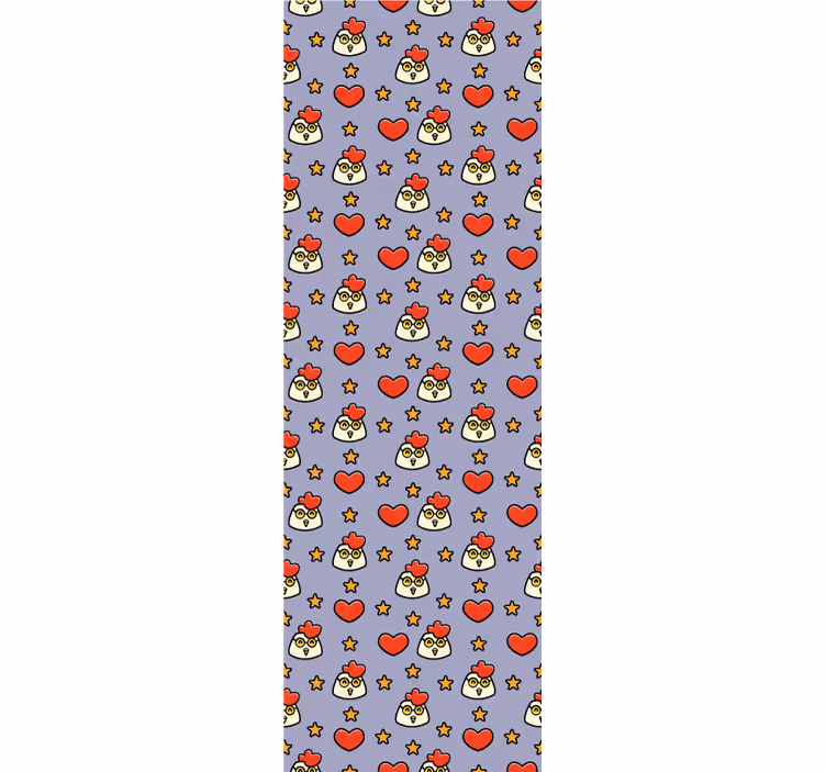 Cartoon kip patroon dieren behang - TenStickers