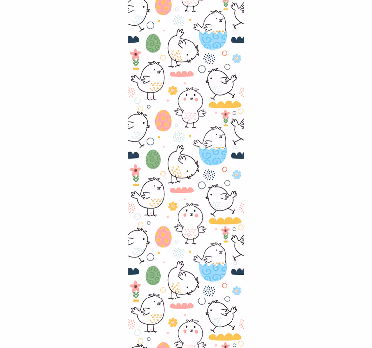 Kuikenpatroon genot behang kinderkamer - TenStickers