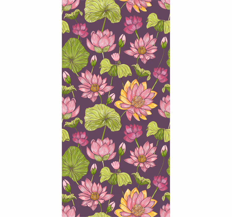 Botanisch bloeipatroon behang bloemen - TenStickers