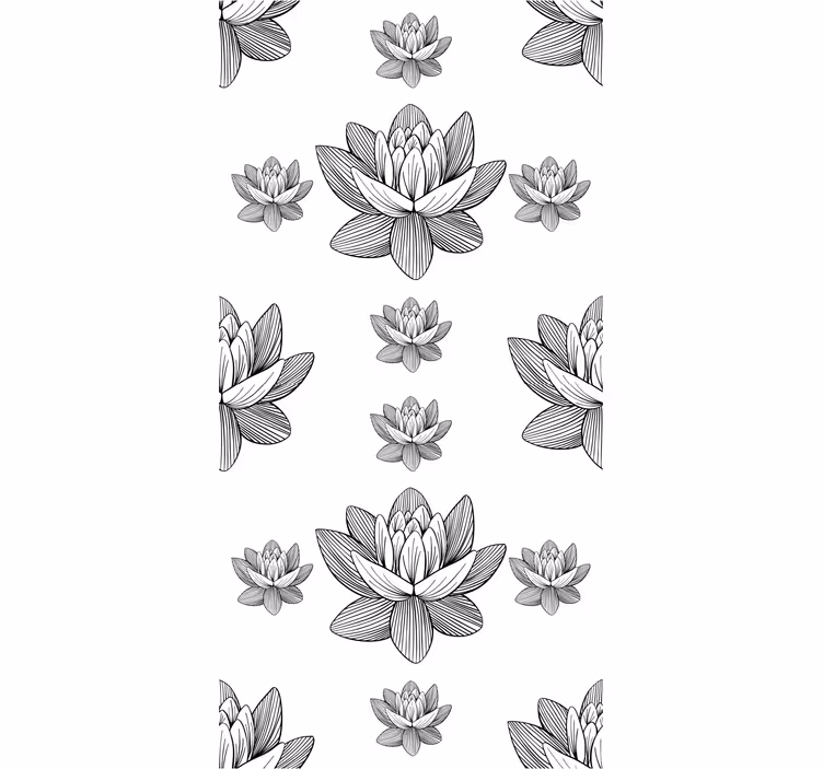 Lotusbloesem patroon behang bloemen - TenStickers