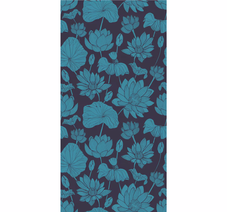 Botanisch lotuspatroon behang bloemen - TenStickers