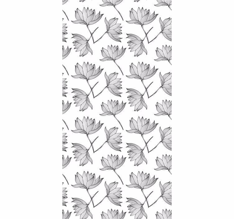 Botanische schetsen behang bloemen - TenStickers
