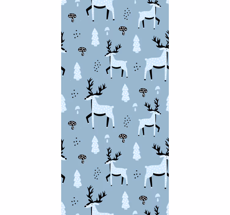 Rendierpatroonontwerp dieren behang - TenStickers