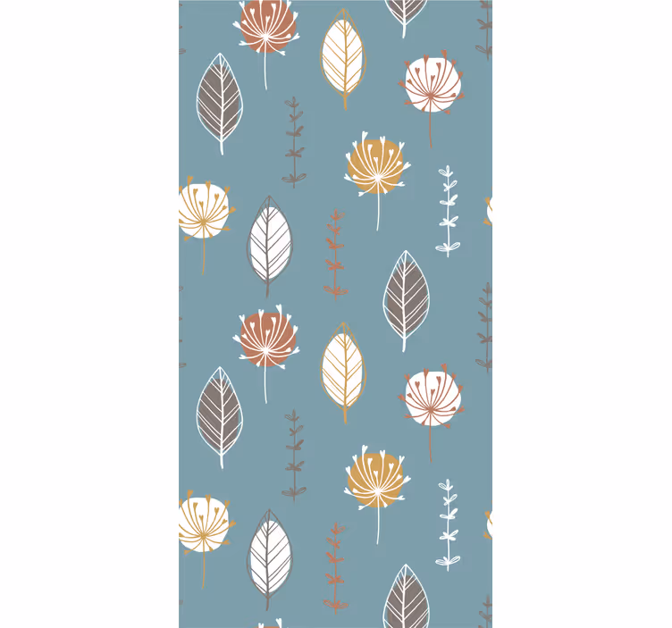 Botanisch motievenpatroon behang bladeren - TenStickers