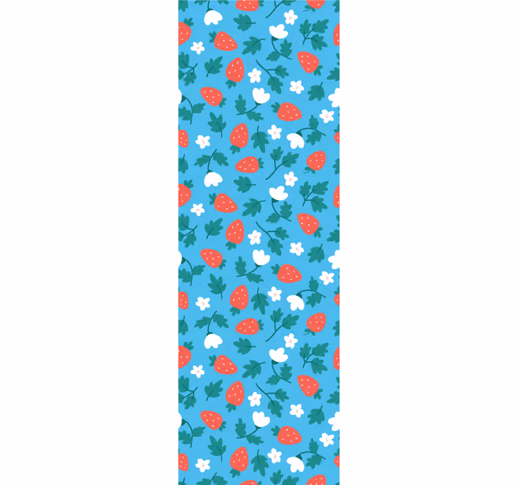 Aardbeienbloesems natuur behang - TenStickers