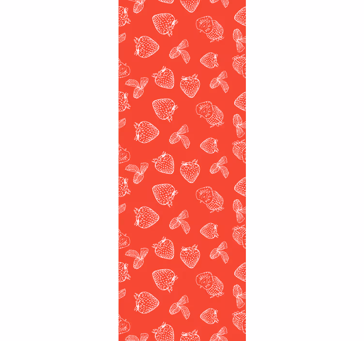 Aardbeienschets behang bloemen - TenStickers