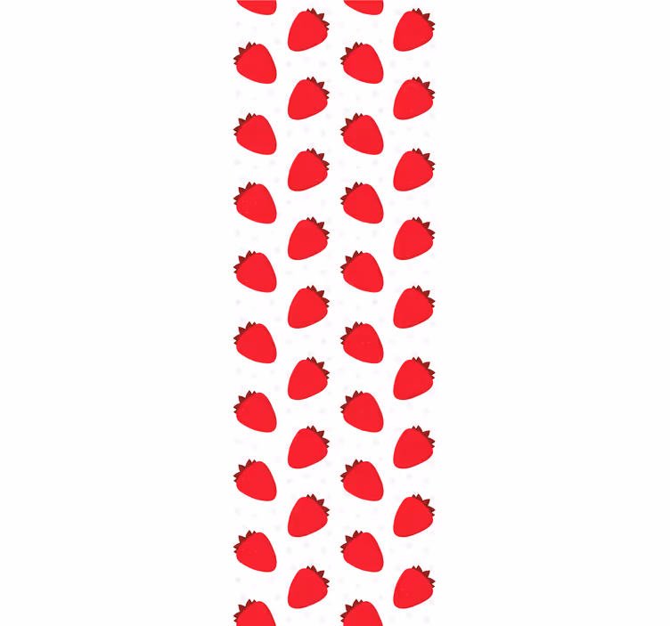 Patroon van rode bessen keuken behang - TenStickers